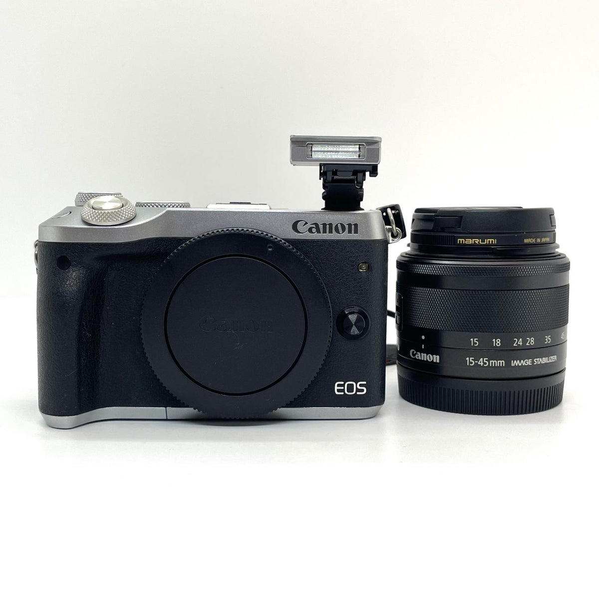 【全額返金保証】【最速発送】Canon デジタル一眼 EOS M6 EF-M15-45 IS STM レンズキット 美品 動作確認済