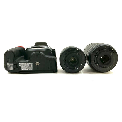 【全額返金保証】【最速発送】Nikon デジタル一眼 D5600 ダブルズームキット ブラック 美品 動作確認済
