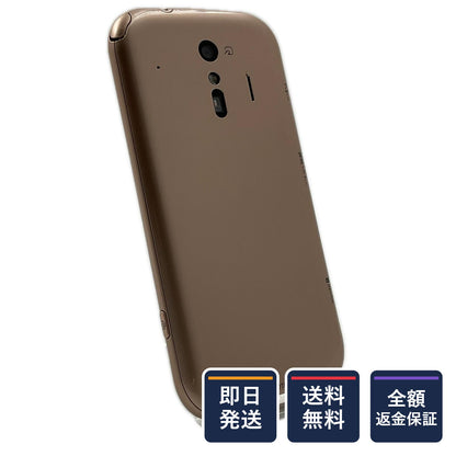 【全額返金保証】【最速発送】富士通 らくらくスマートフォン me 32GB ゴールド docomo F-01L 白ロム 美品 動作確認済