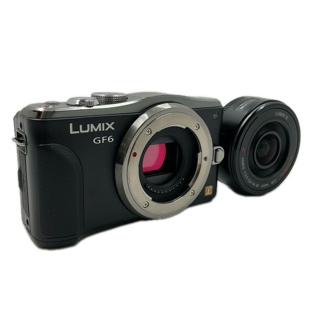 【全額返金保証】【最速発送】Panasonic デジタル一眼 LUMIX DMC-GF6 レンズキット（DMC-GF6X） ブラック 動作確認済