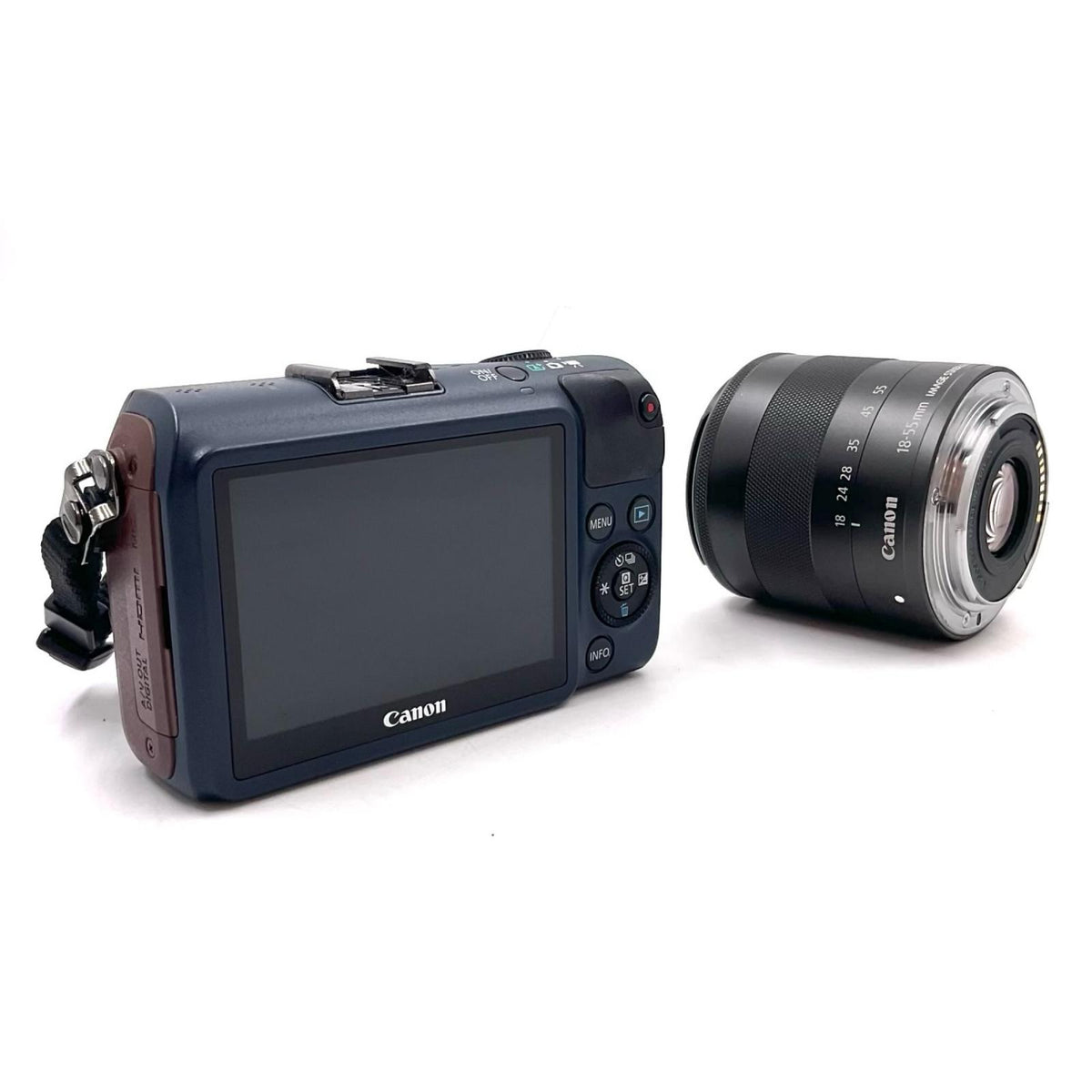【全額返金保証】【最速発送】Canon デジタル一眼 EOS M EF-M18-55 IS STM レンズキット ベイブルー 動作確認済